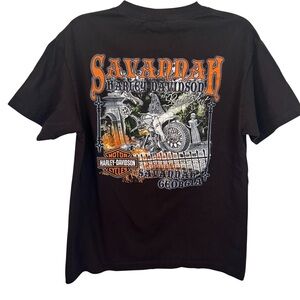 Harley Davidson Savannah Georgia Black T Shirt Medium